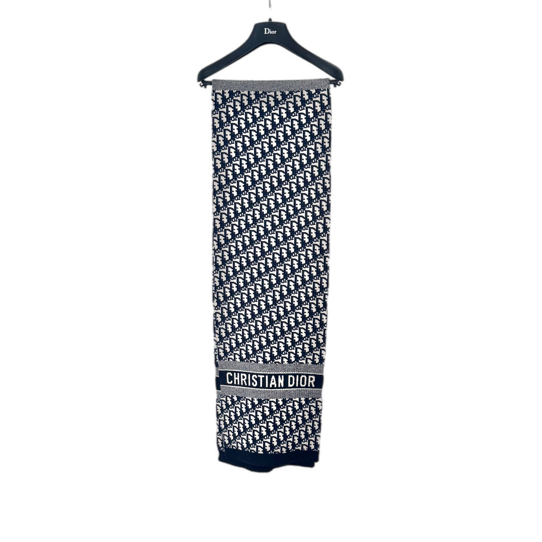 Dior Wool Oblique Navy Scarf