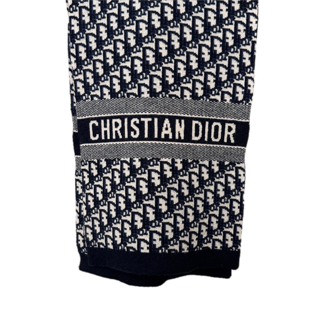 Dior Wool Oblique Navy Scarf