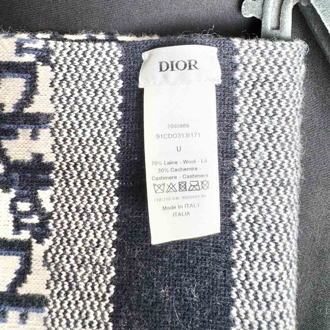 Dior Wool Oblique Navy Scarf