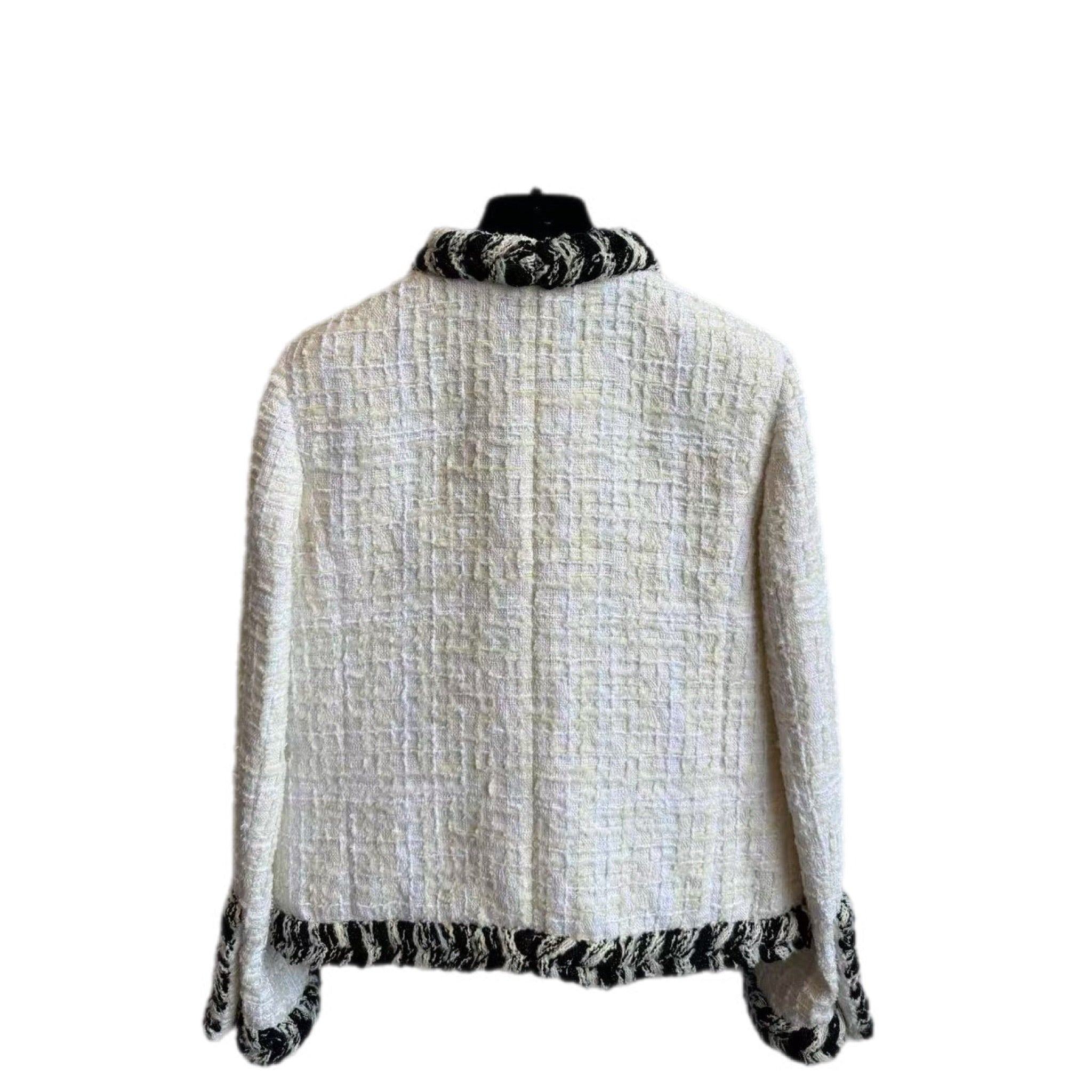 Chanel 20B White Tweed Jacket #36