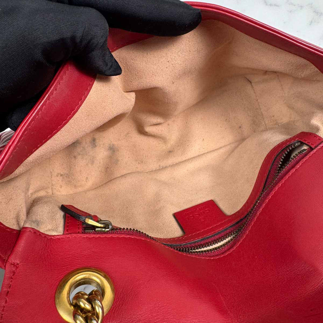 Gucci Red Medium Marmont Bag