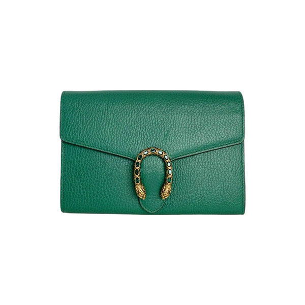 Pre-owned Gucci Green Dionysus WOC Bag in Calfskin