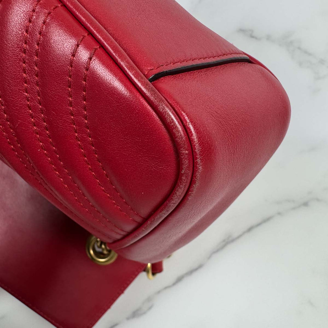 Gucci Red Medium Marmont Bag