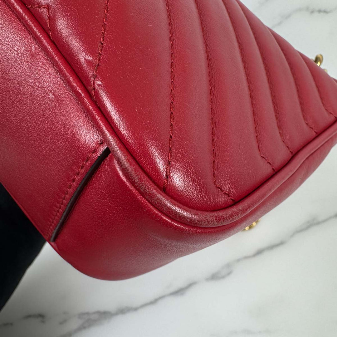 Gucci Red Medium Marmont Bag