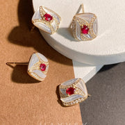 Shell Ruby Earrings - Jiaxyk