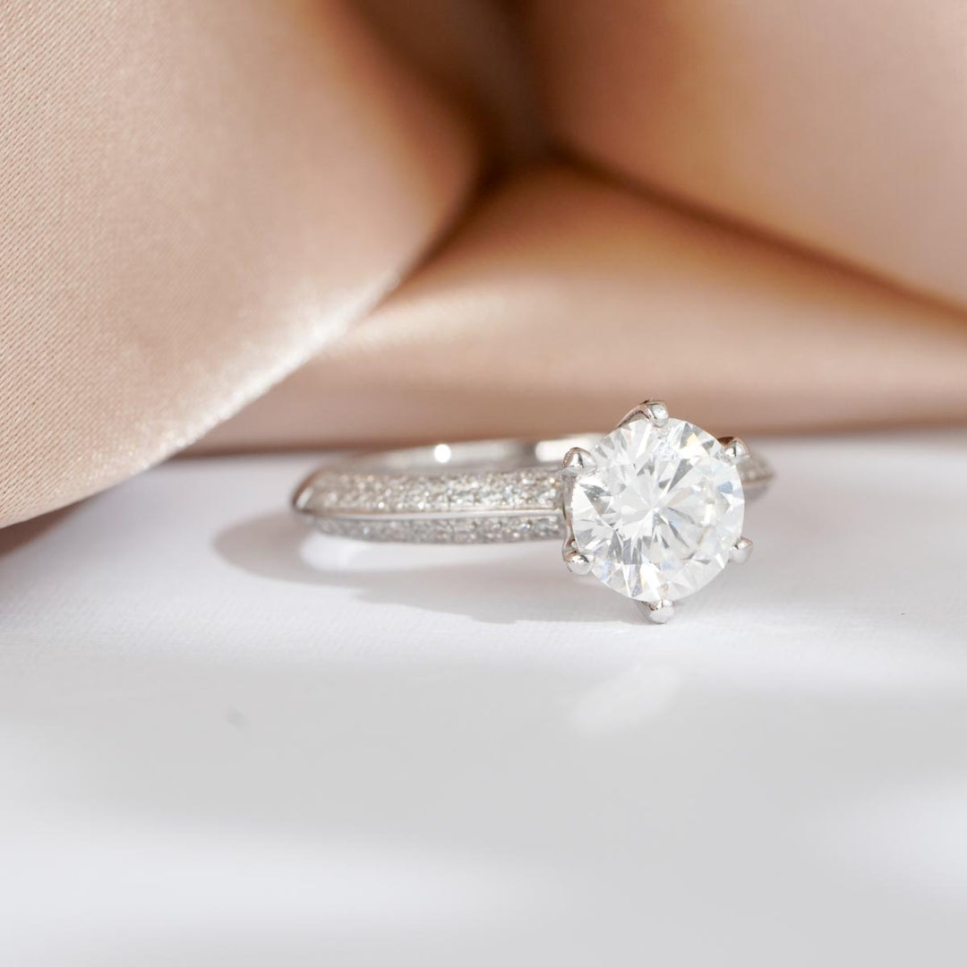 Natural White Diamond Ring D1.55ct, D VS1 3EX 18K Gold GIA