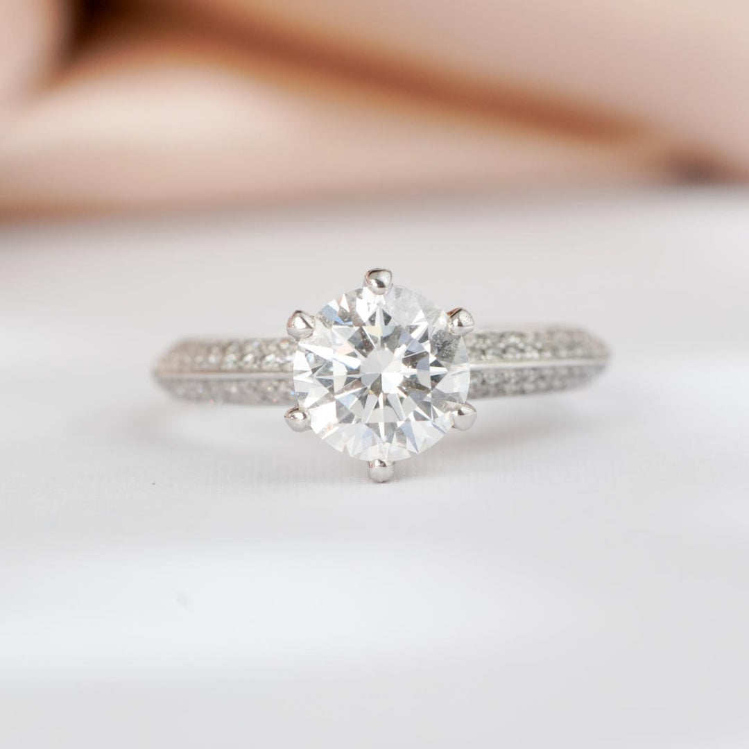 Natural White Diamond Ring D1.55ct, D VS1 3EX 18K Gold GIA