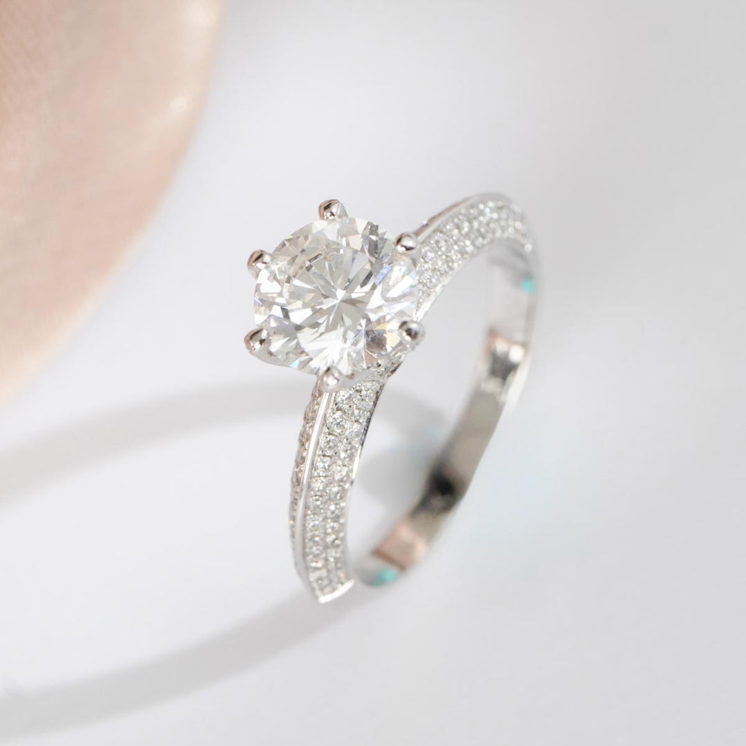 Natural White Diamond Ring D1.55ct, D VS1 3EX 18K Gold GIA