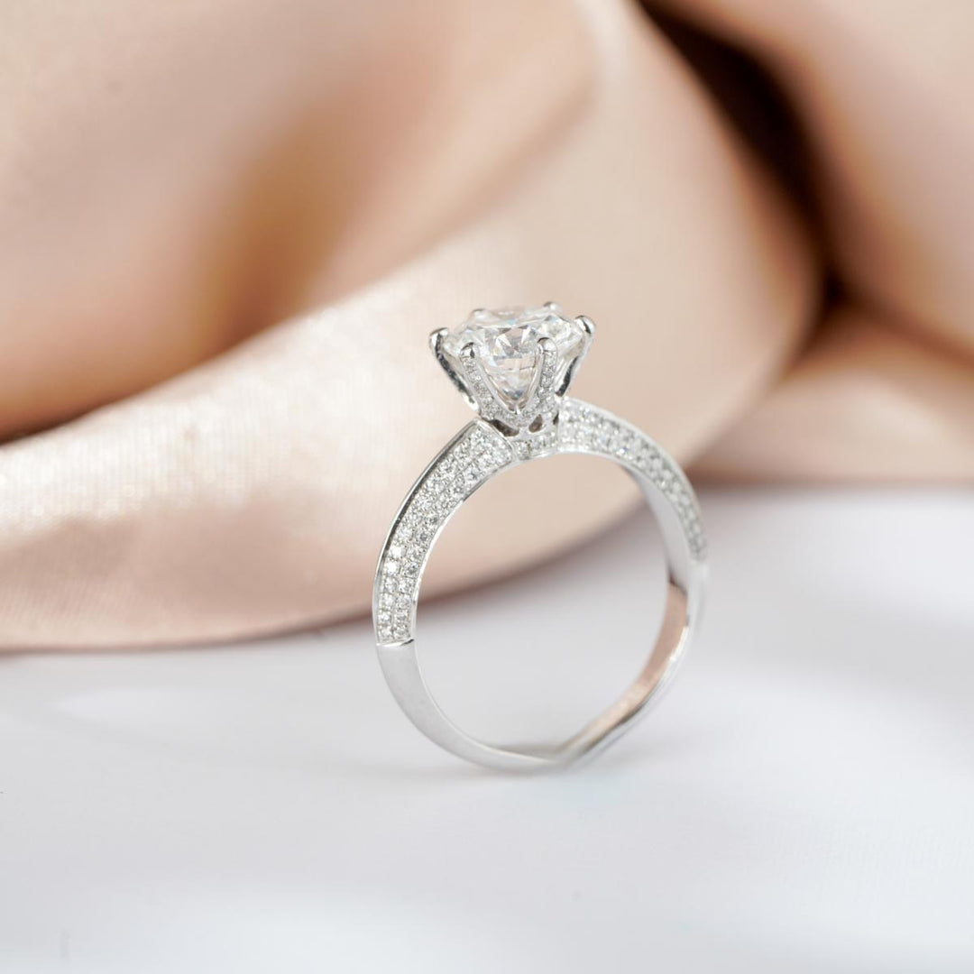 Natural White Diamond Ring D1.55ct, D VS1 3EX 18K Gold GIA
