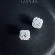 Square Diamond Ear Studs - Jiaxyk