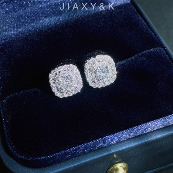 White Diamond Ear Studs