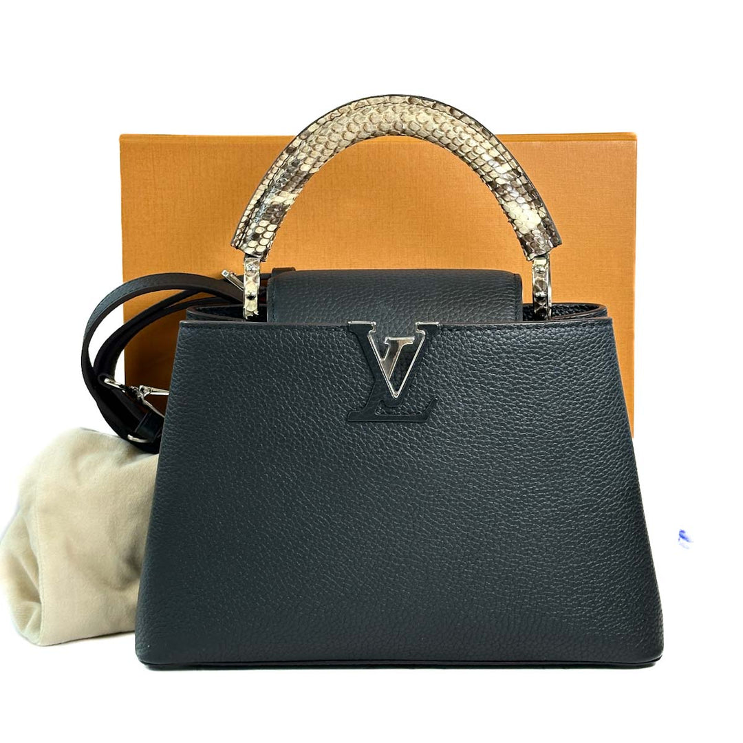 Louis Vuitton Capucines BB Black Python Handle bag