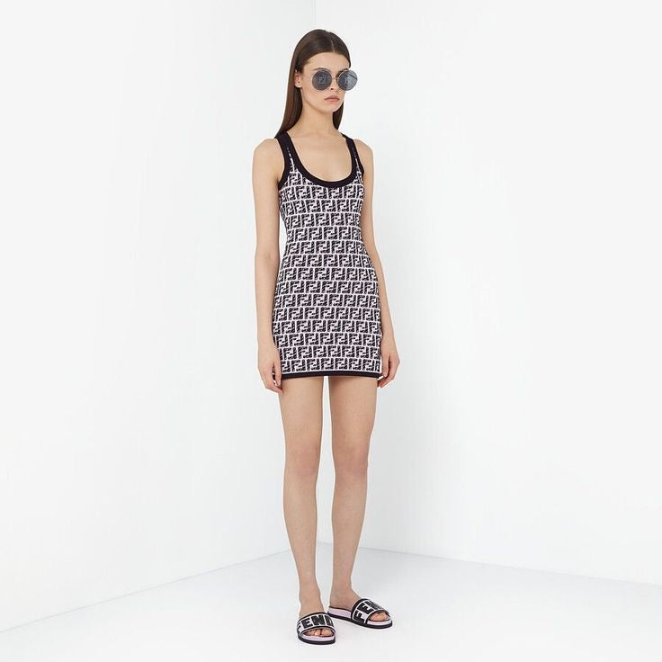 Fendi Long Purple FF Logo Dress #S