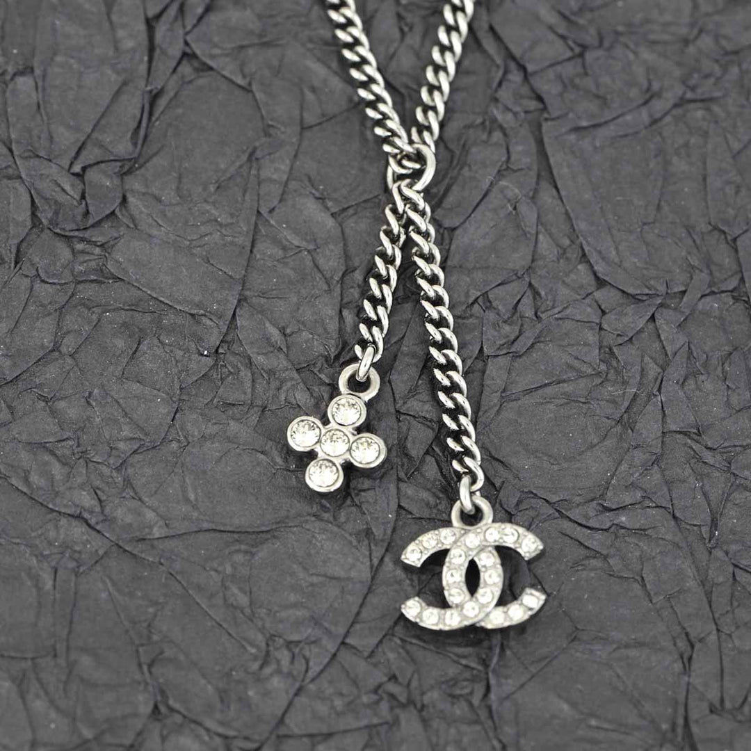 Chanel Black Cross/CC Necklace