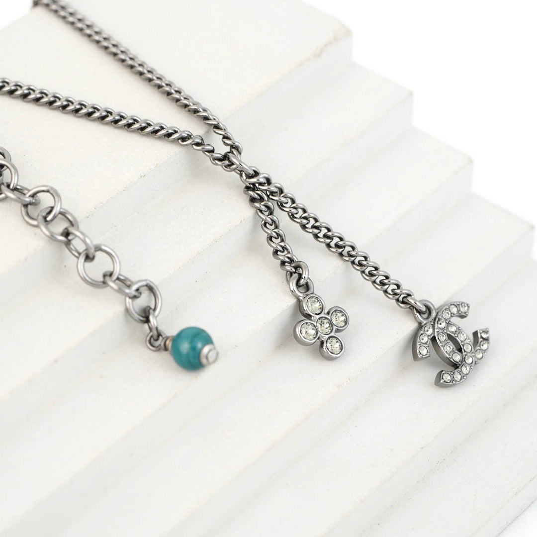 Chanel Black Cross/CC Necklace