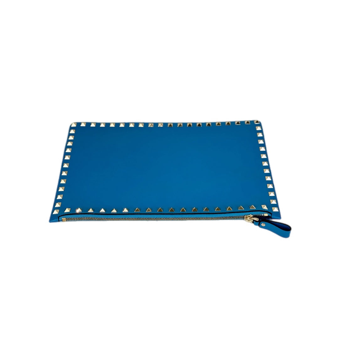 Valentino Stud Blue Clutch Bag