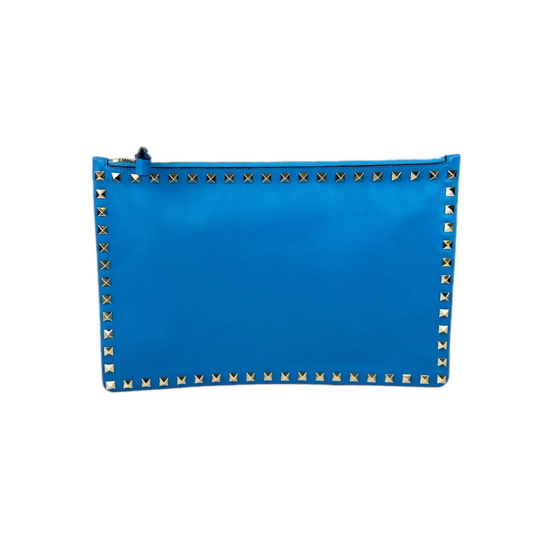 Valentino Stud Blue Clutch Bag