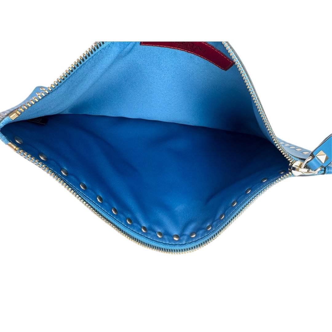 Valentino Stud Blue Clutch Bag