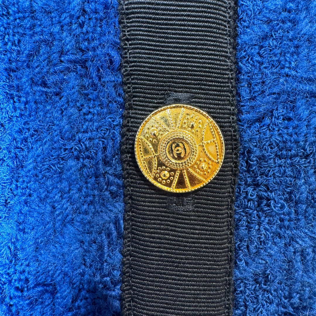 Chanel Vintage Blue Tweed Jacket
