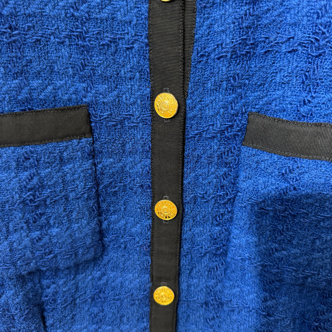 Chanel Vintage Blue Tweed Jacket