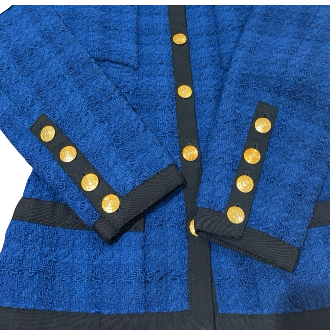 Chanel Vintage Blue Tweed Jacket