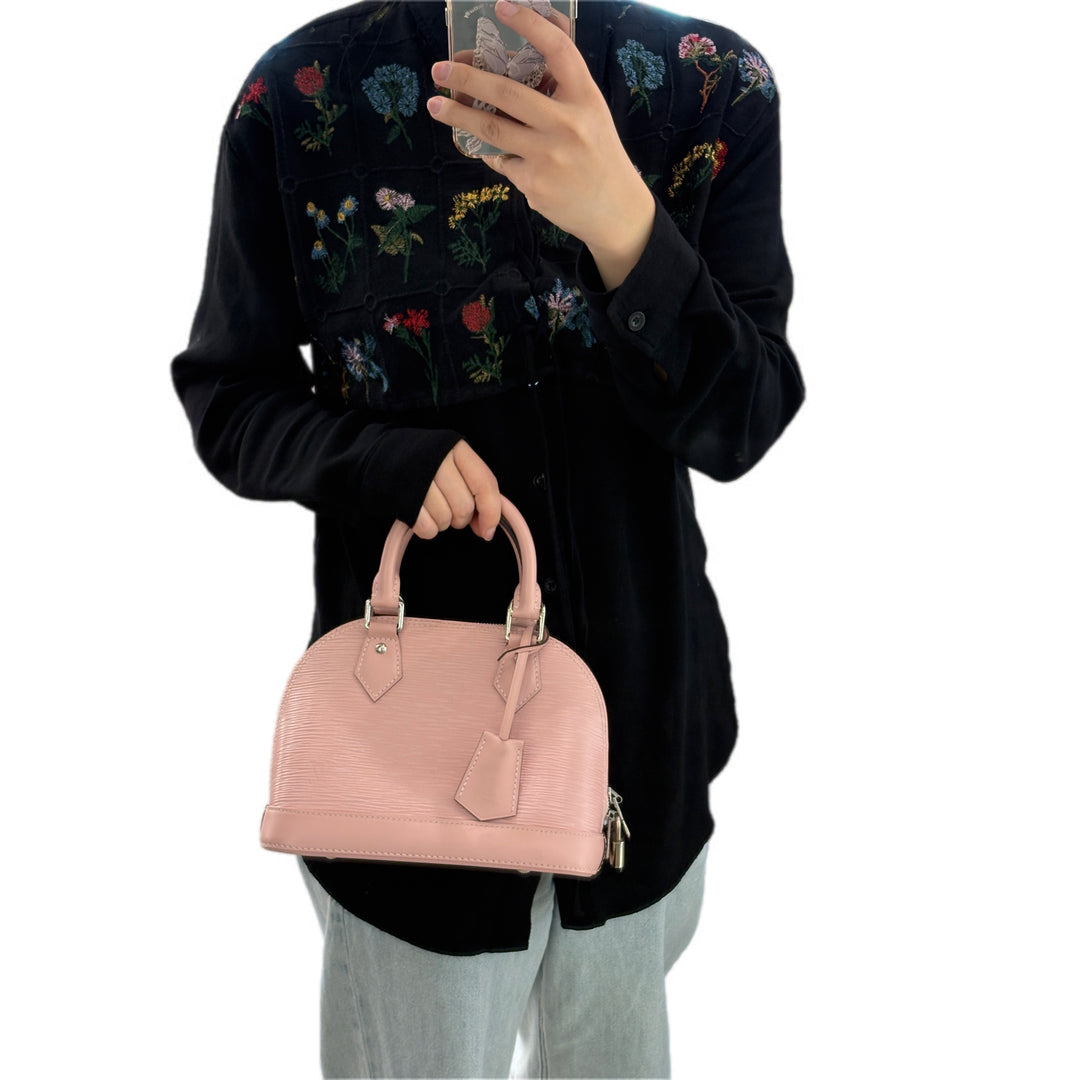 Louis Vuitton Alma Bb Pink Epi Bag