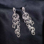 White Diamond Long Leaf Earrings D1.20ct 18K - Jiaxyk