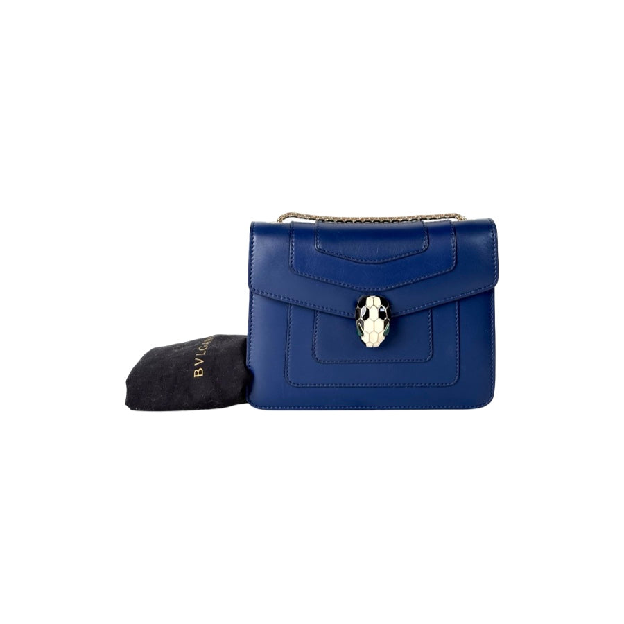 Bvlgari Serpenti Bag Cross Body Blue Mini Bag
