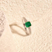 Emerald Ring D0.69ct d0.31ct 18K Zambia - Jiaxyk