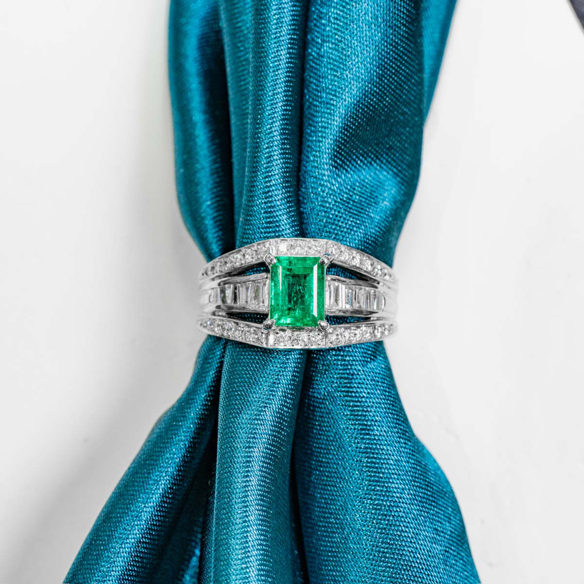 Emerald Ring D0.8 d0.56ct PT Muzo Minor - Jiaxyk