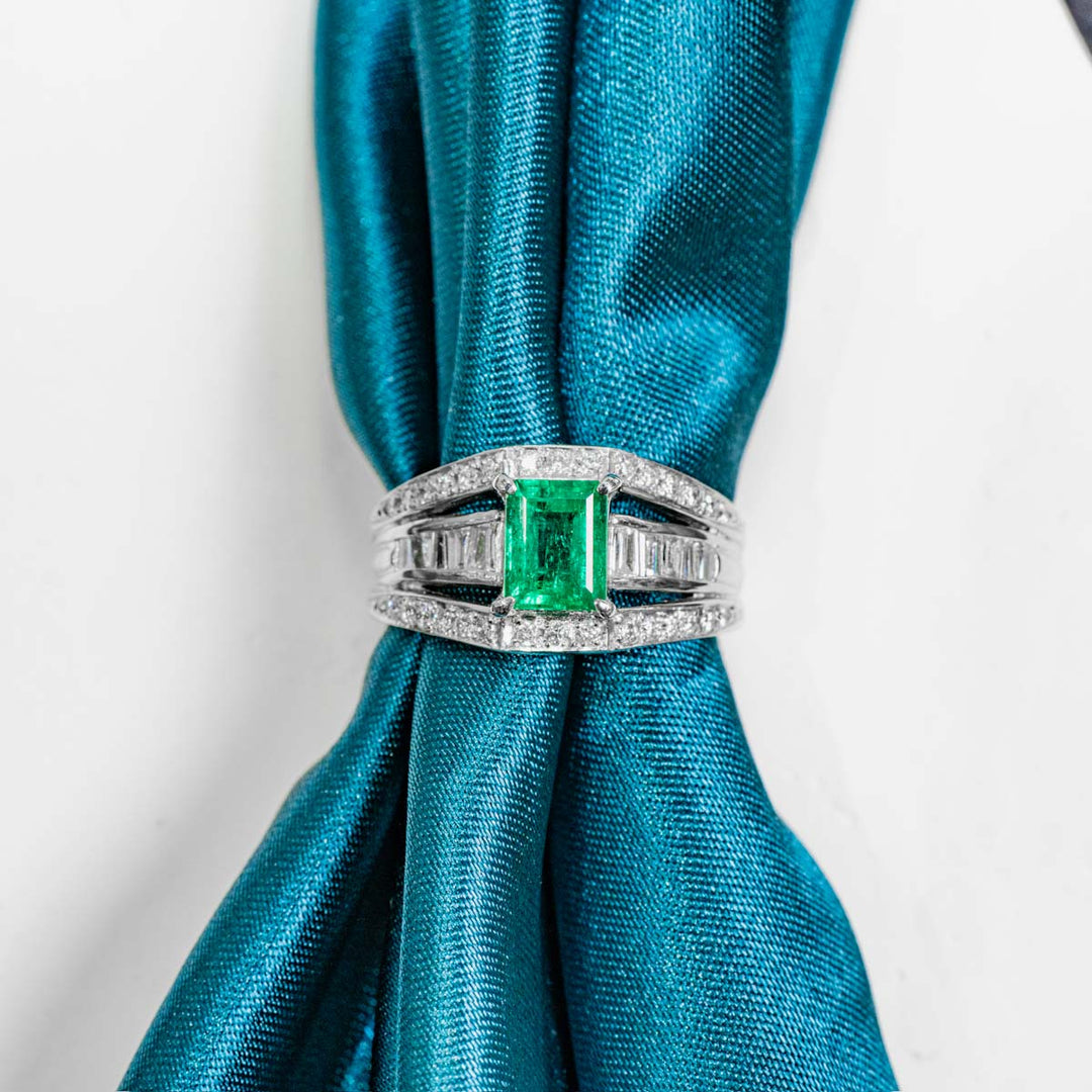 Emerald Ring D0.8 d0.56ct PT Muzo Minor - Jiaxyk
