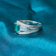 Emerald Ring D0.8 d0.56ct PT Muzo Minor - Jiaxyk