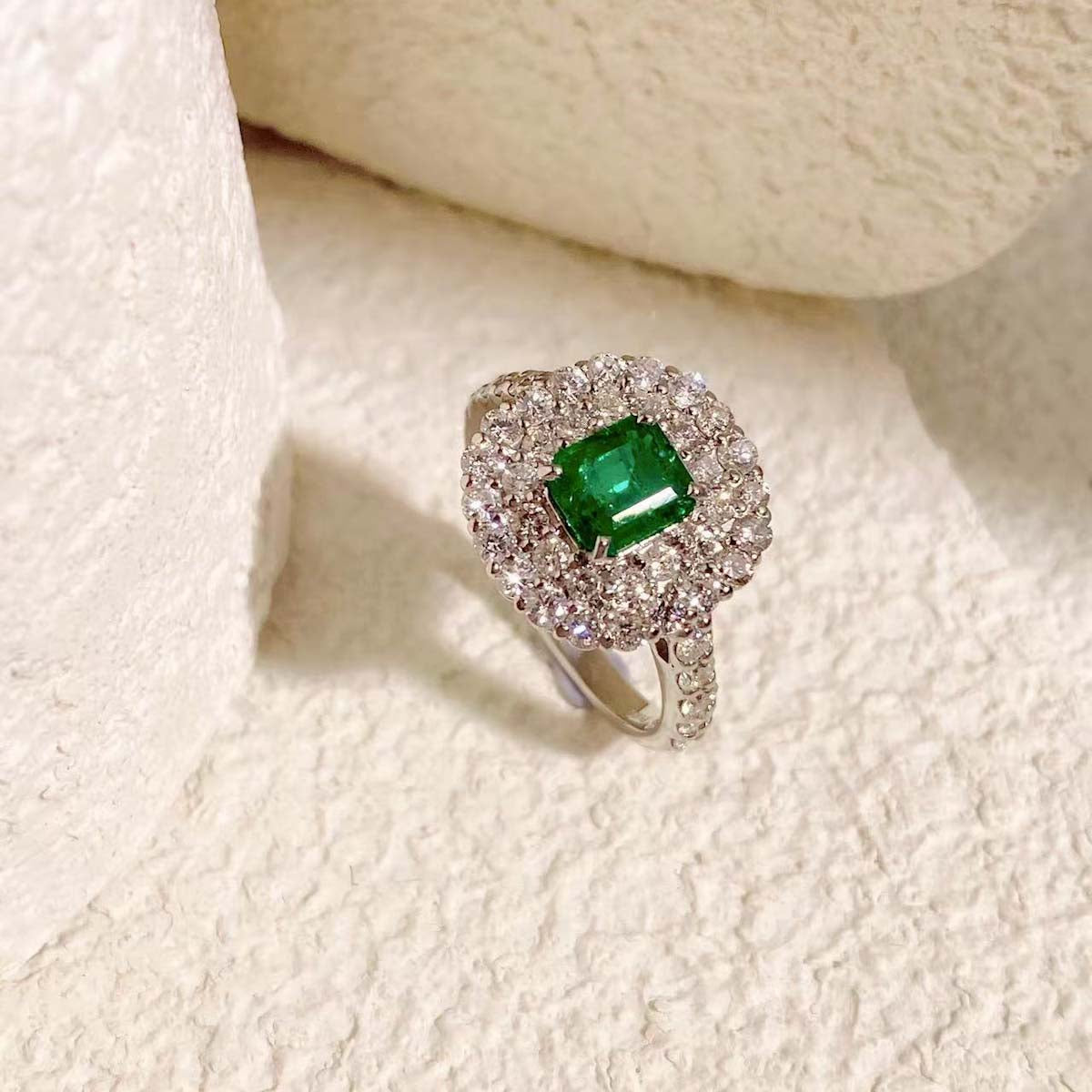 Emerald Ring D0.746 d1.16ct PT Columbia Muzo Minor