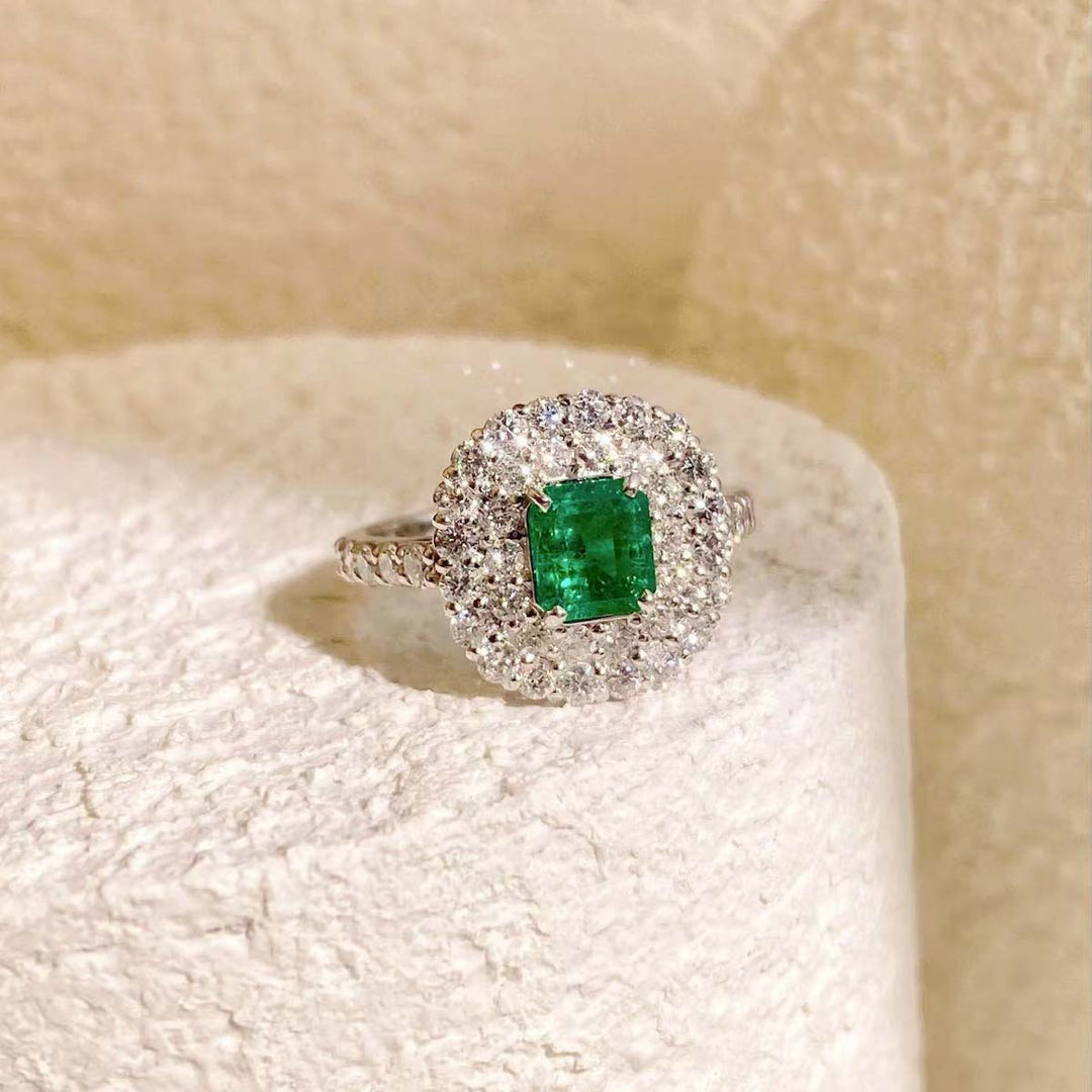 Emerald Ring D0.746 d1.16ct PT Columbia Muzo Minor