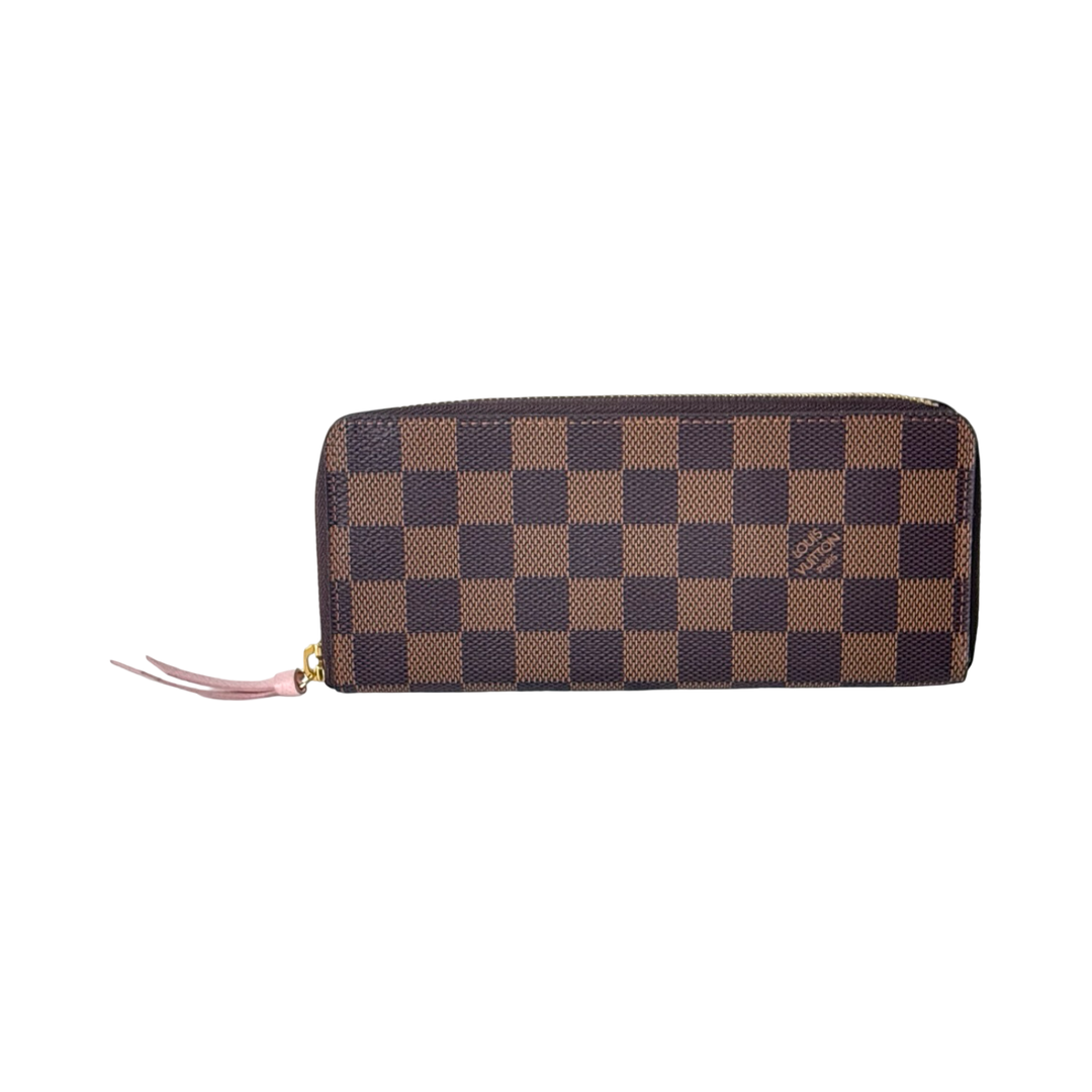 Louis Vuitton Clemence Damier Ebene Zip Wallet
