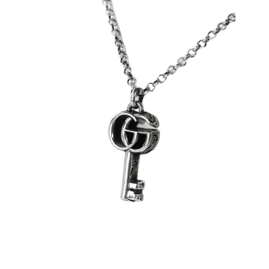 Gucci Double G Key Silver Necklace Jewelry