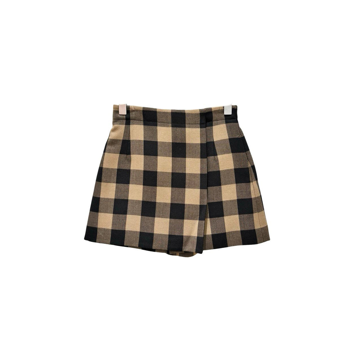 Dior Caramel and Black Wool Wrap skirt #36