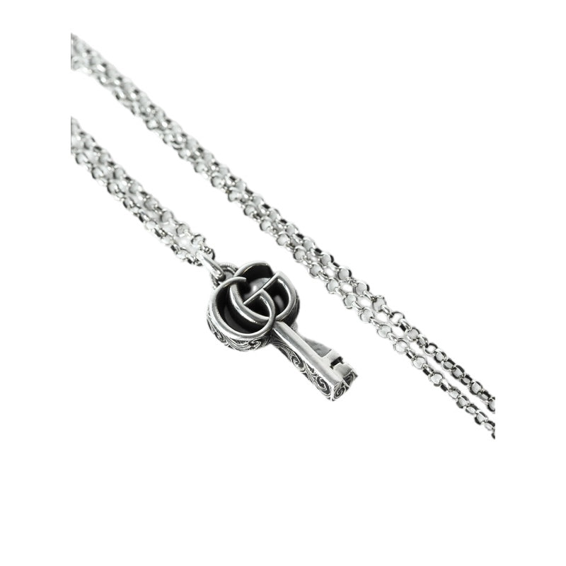Gucci Double G Key Silver Necklace Jewelry