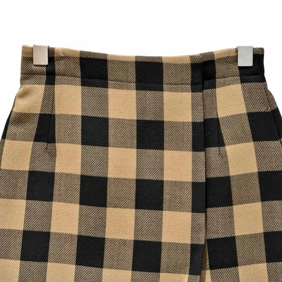 Dior Caramel and Black Wool Wrap skirt #36