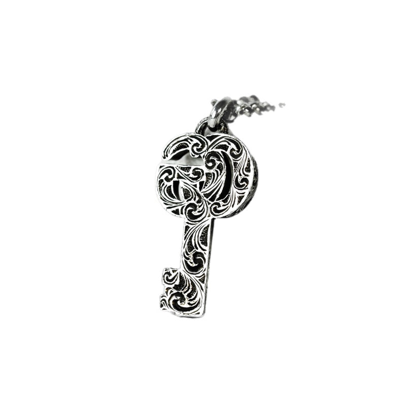 Gucci Double G Key Silver Necklace Jewelry
