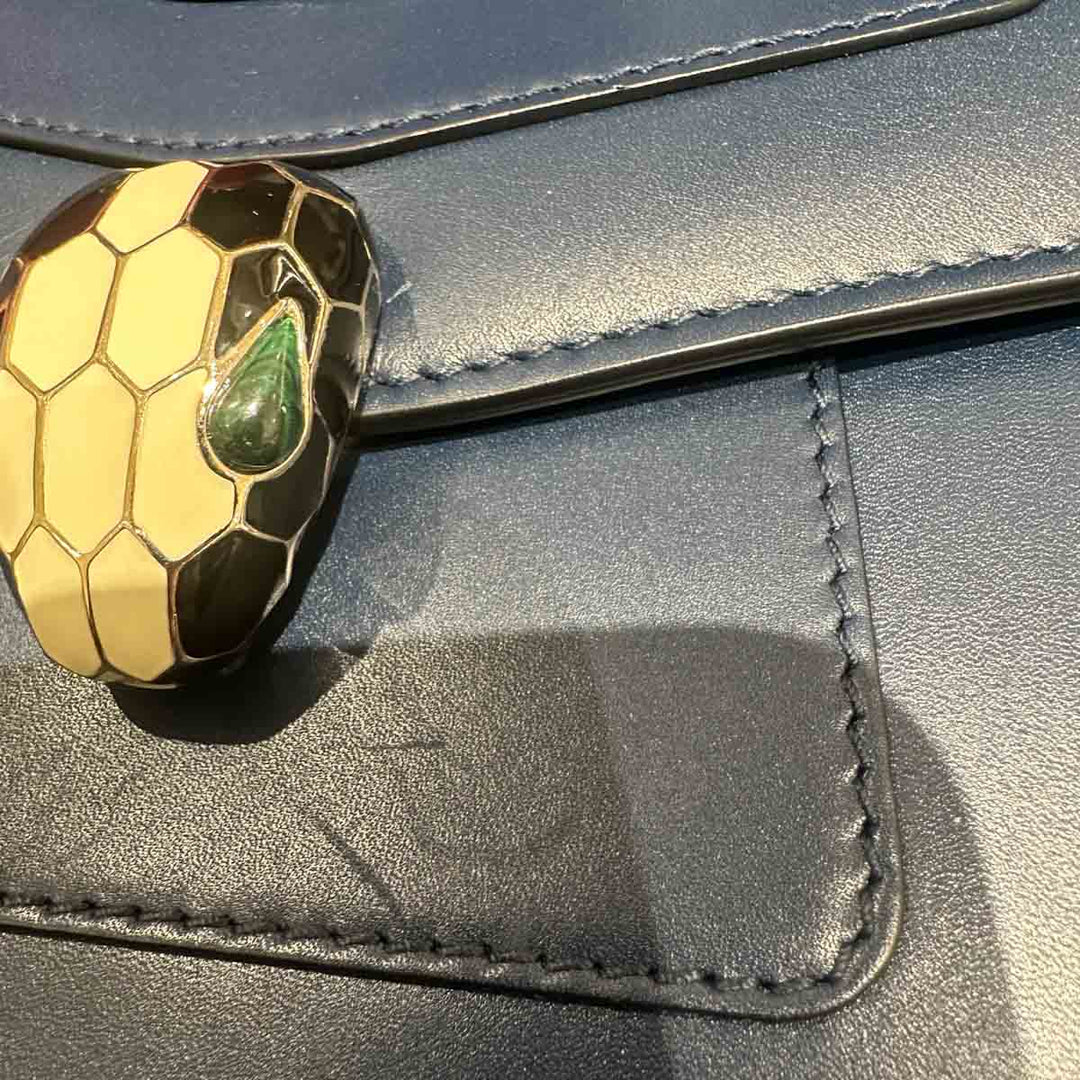 Bvlgari Serpenti Bag Cross Body Blue Mini Bag