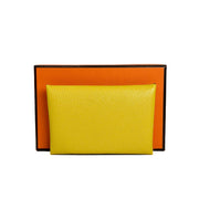 Hermes Yellow Calvi Card Holder - Jiaxyk