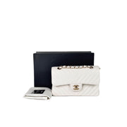 Chanel Classic Flap Small Bag V White