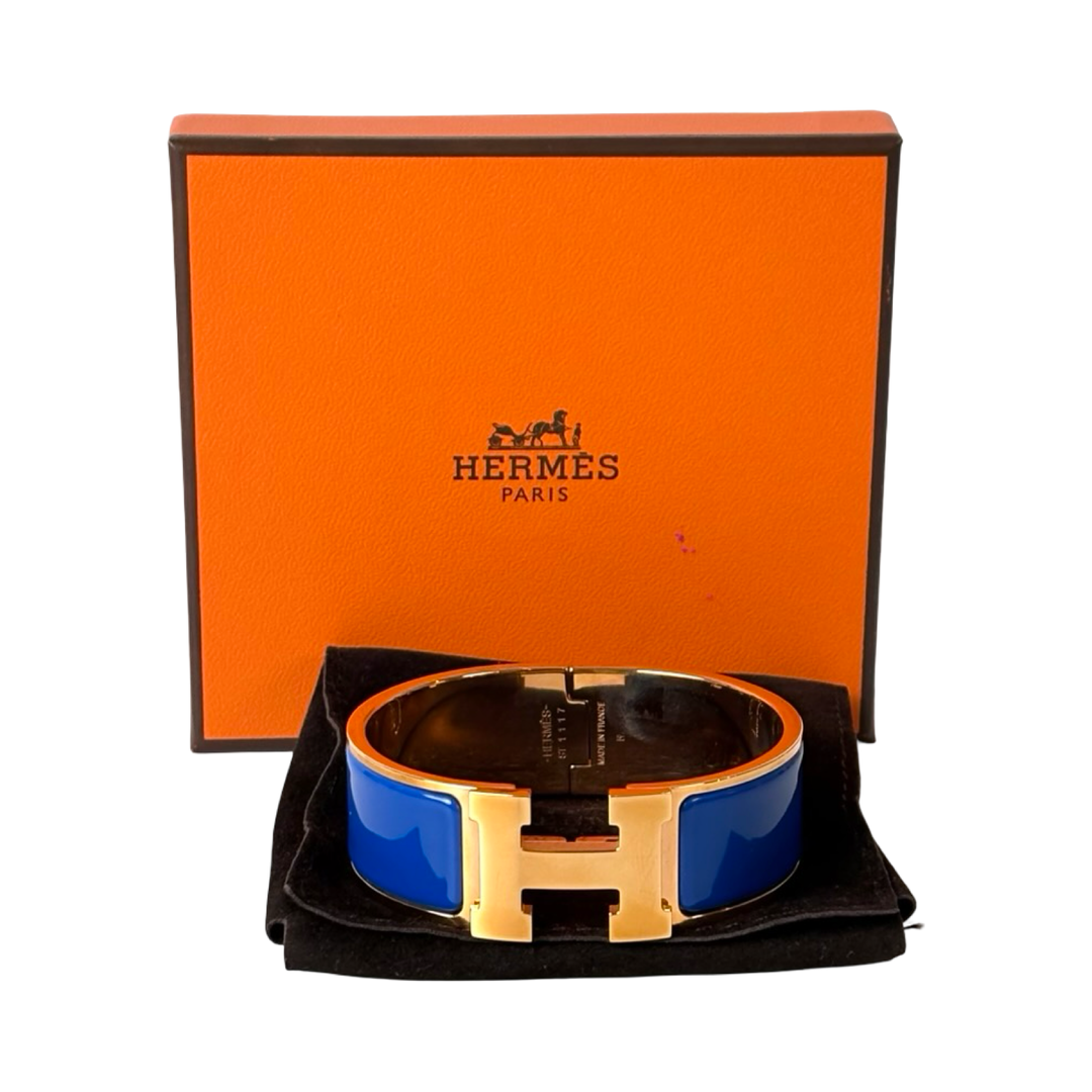 Hermes Accessories H Clic Bracelet Blue