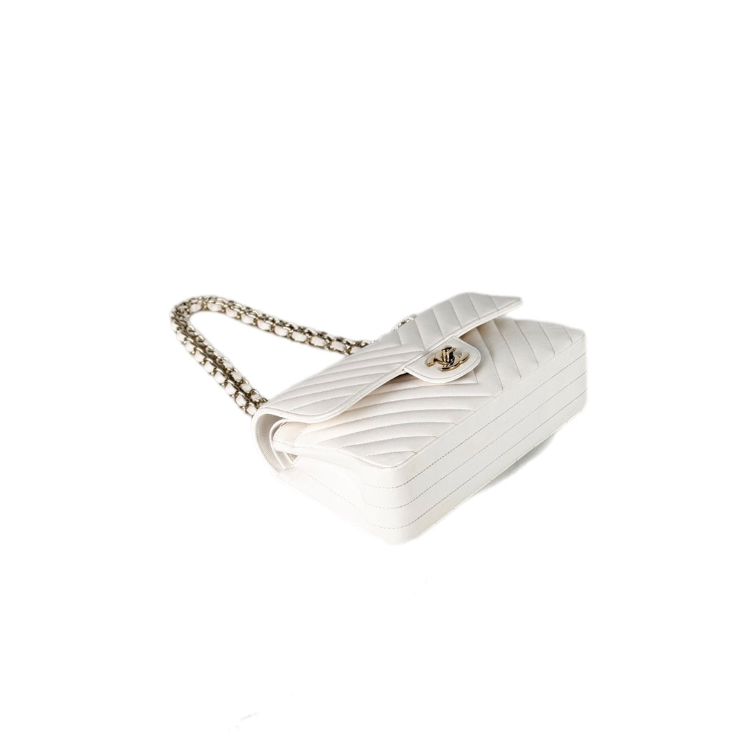 Chanel Classic Flap Small Bag V White