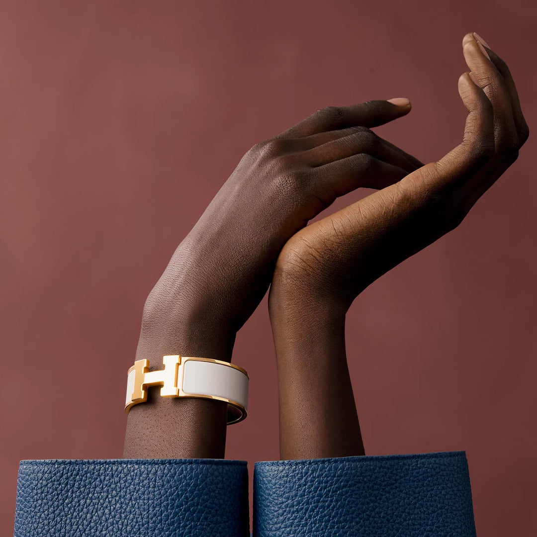 Hermes H Clic White Bracelet