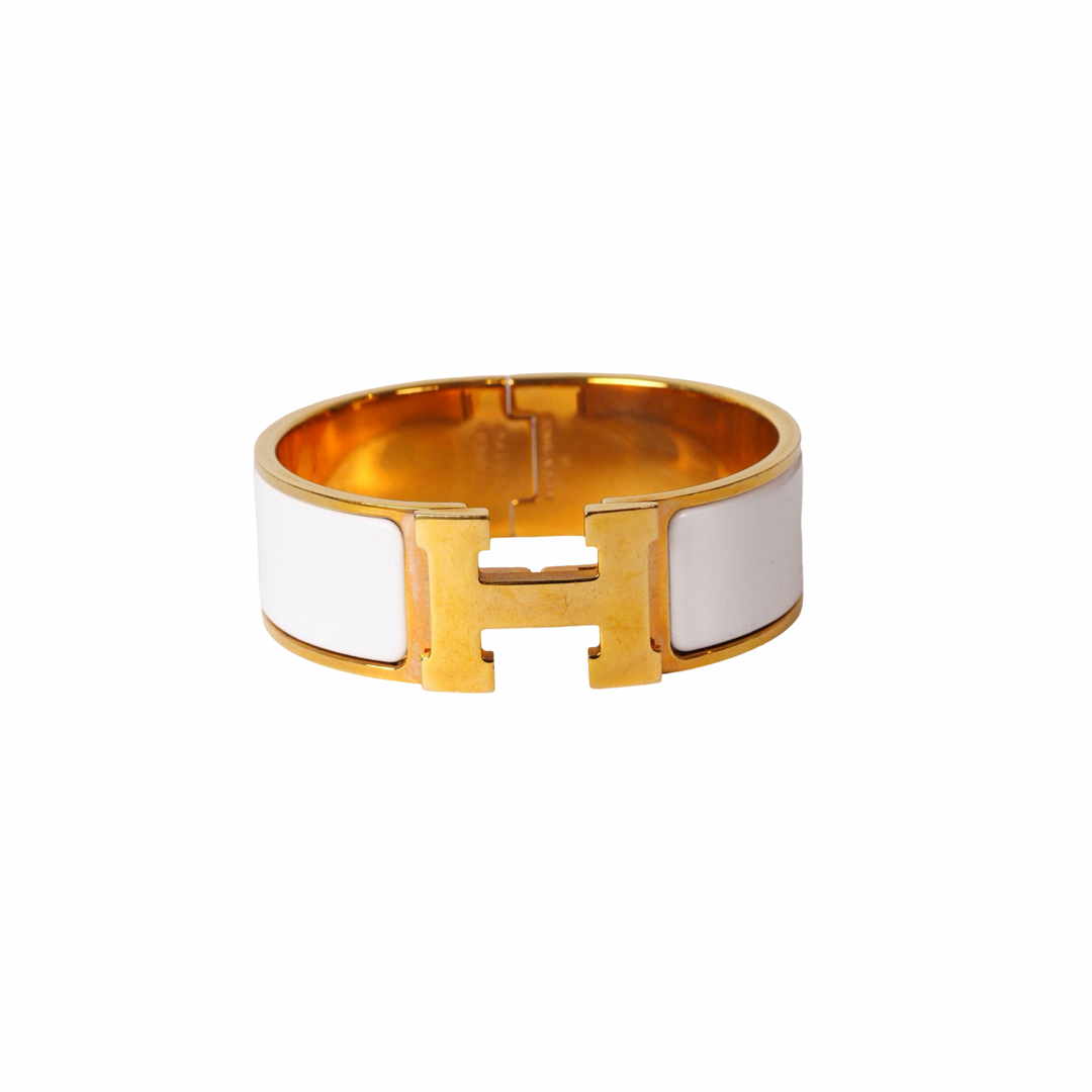 Hermes H Clic White Bracelet