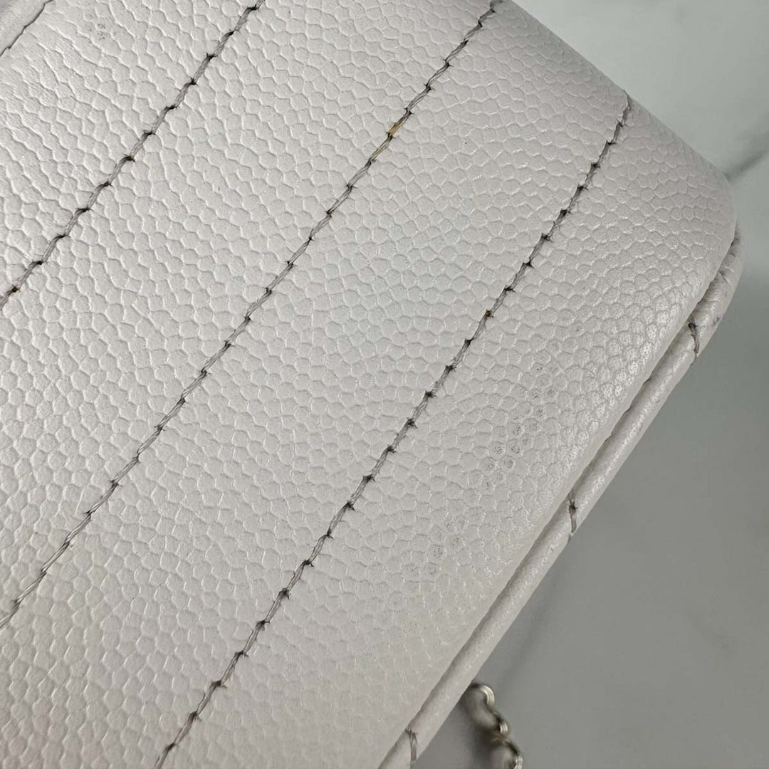 Chanel Classic Flap Small Bag V White