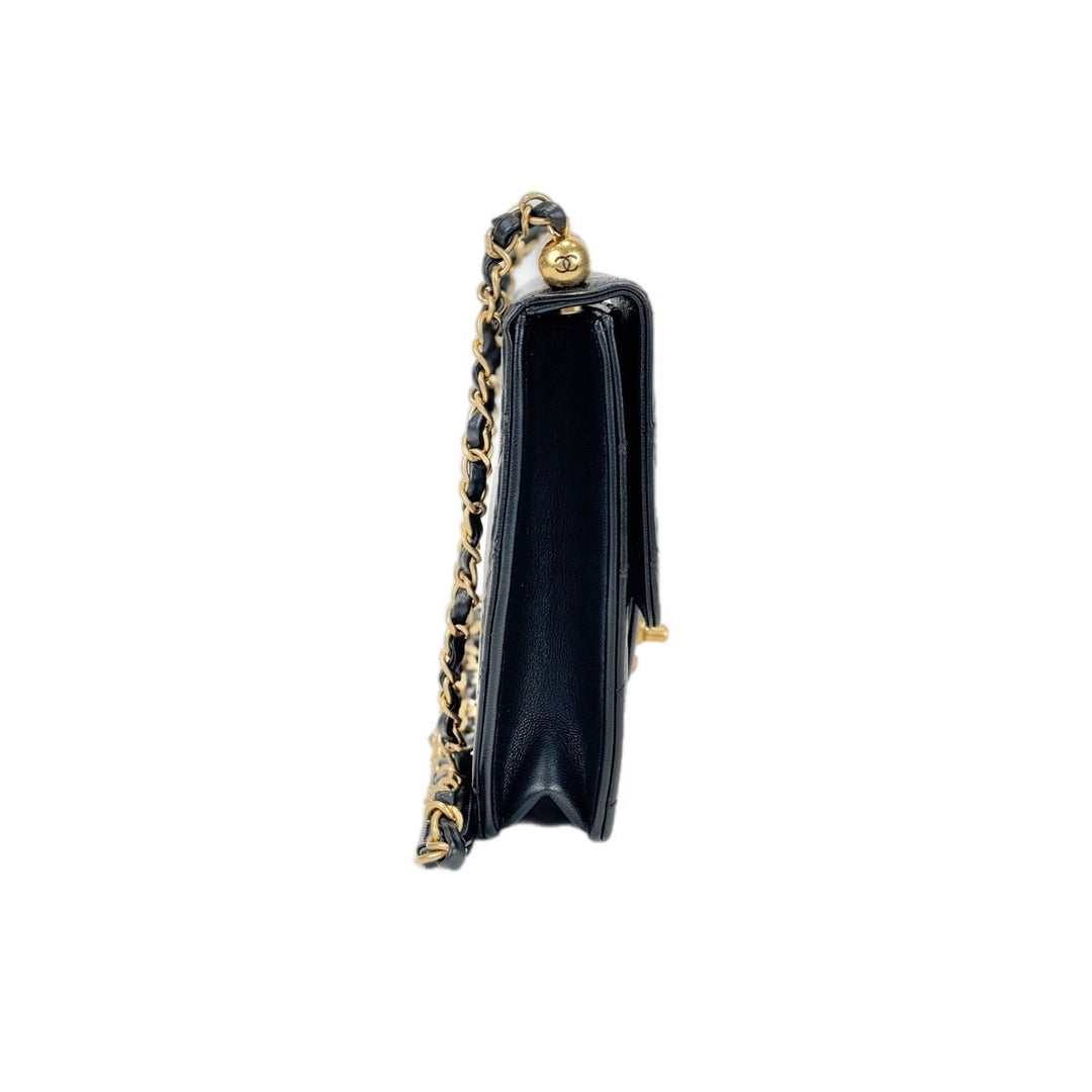 Chanel Black 2020 Chick Pearls Mini Flap Crossbody Bag