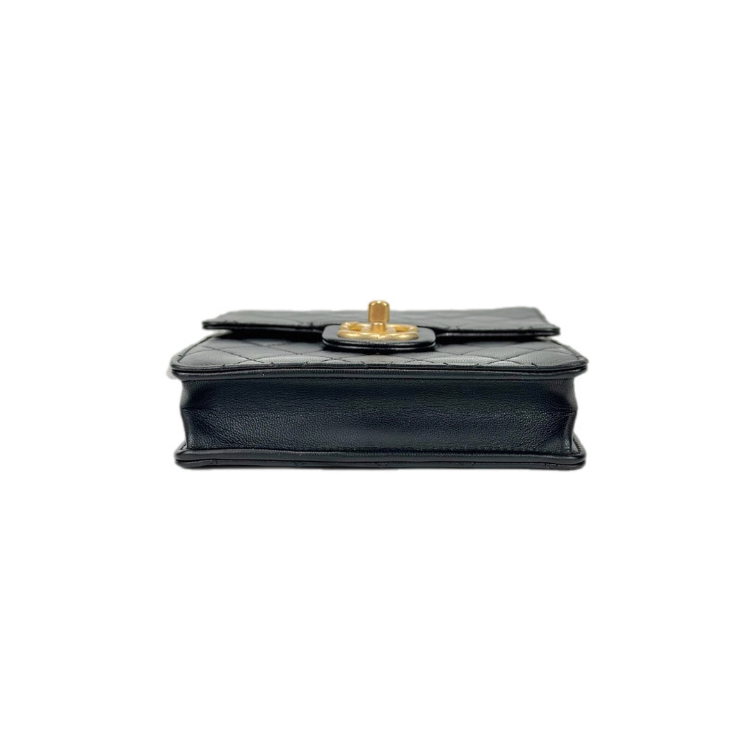 Chanel Black 2020 Chick Pearls Mini Flap Crossbody Bag